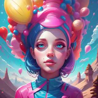 pop surrealism portrait scene by Sylvain Sarrailh