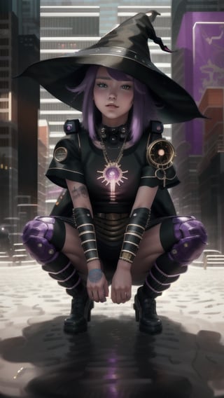 best quality, masterpiece, (detailed:1.2), 1girl, mona, squatting, cutesie, witch hat, science fiction, cyberpunk, purple hair, chromatic aberration, outdoors, city, crowd, faceless crowd","wallpaper, 1boy, solo, male focus, tattoo, monochrome, cyberpunk, (chromatic aberration), detailed background, mechanical parts, cable, indoors,pixel art,yunjindef