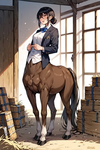 score_9_up, score_9, score_8_up, score_8, score_7, score_7_up, score_6_up, score_5_up, score_4_up, source_anime, BREAK, female, shire horse, large horse, black horse coat, black mane, centaur, Centaur, large hooves, black centaur, white feet, 