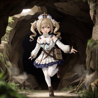 barbara (genshin impact),
1girl,
hat,
latin cross,
blonde hair,
long hair,
twintails,
twin drills,
blue eyes,
bow.
torn dres,
frilled skirt,
detached sleeves,

white pantyhose,
book,
belt
white pantyhose,
book,

blood, dirt, good hands, pretty face, mud, dungeon, full body, cave, cavern, torn stockings, many wounds,, torn dress, scared. praying, winter clothes, a lot of blood per suit, slimy insects, praying, crying, mud, a lot of blood, dark, hell, dungeon, at night, crying,  worms, running