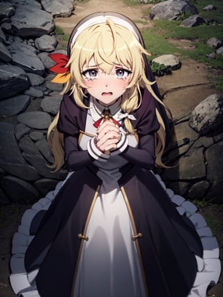 1 GIRL,, ALONE, LONG HAIR, LONG HAIR, BLUE EYES, BROWN EYES,BLONDE HAIR, LONG HAIR,HAIR RIBBON,LONG SLEEVES, NUN, HABIT, NUN, HABIT, DRESS, BLACK DRESS, LONG DRESS, CATHOLIC;
ood hands, perfect hands, pretty face, perfect face, childish face , full body, perfect body, pretty stockings, walk, night, dungeon, dark dungeon, muddy dungeon, perfect dungeon, nice dress, perfect dress, cave, dark cave, crying, darkness, crying, wall, stone wall, cave, ,bed,yifa,Def versia* ,Vampirism,barbara (genshin impact),halloween,long sleeves,