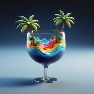  a glass of liquid with a palm tree on it, 3d render digital art, 3 d render stylized, stylized 3d render, rolands zilvinskis 3d render art, stylized as a 3d render, in the art style of filip hodas, 3 d rendered in octane, 3d rendered in octane, digital art render with background a close up of a colorful cloud of paint on a black background, an explosion of colors, colourful explosion, colorful explosion, explosion of color, explosion of colors, color ink explosion, color explosion, colorful octane render, explosive colors, surreal colors, cinema 4d colorful render, dark color. explosions, splashes of colors, dramatic colors, colorful picture, colorsmoke, no humans, colorful, paint splatter, gradient, gradient background, grey background, black background, blue flower, still life, flower, paint, abstract, shadow, simple background,echmrdrgn,comic book