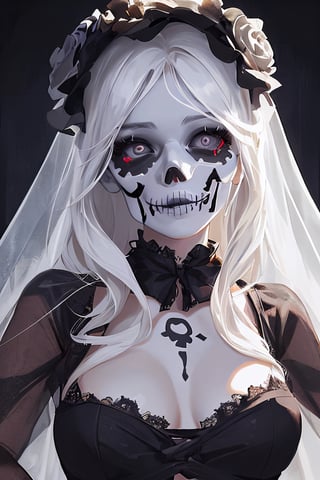 skull,dia de muertos. agresiva , realistic,femenine, girls, ojos claros, femenina, hermosa, sexy,horror, esclerotica blanca