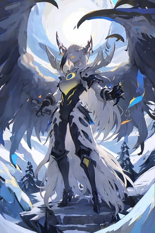 Opium bird, standing, feathers, white feathers, bird, birdman, humanoid, bird head, with extremely long beak, long beak, long mouth, full body, bird legs, bird arms, sinister, terrifying, beautiful , ragged, wide body, fat

High quality, HD, 4kHD, cinematic, atmospheric, realistic, ultra-realistic
snow, mountain, cloudy, gray sky, dark clouds
Detail,lora:largebulg1-000012:1,AIDA_NH_humans