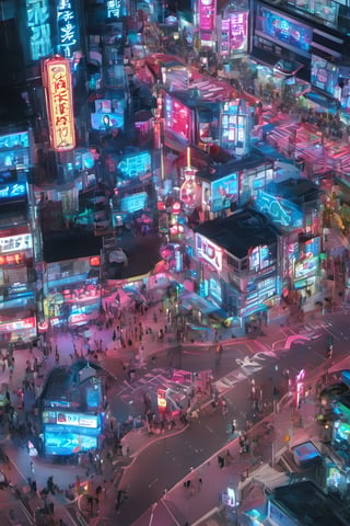 night city, top view ,Spirit Fox Pendant, people walking, realstic, neon light. high detail, high_resolution,make_3d,japan,Night view of Odaiba Beach, Tokyo, scenery,traffic light, japan,DonMR0s30rd3rXL ,Pedestrian Signals