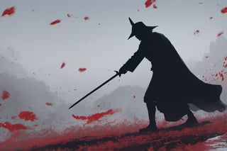 ((Silhouette:1.9)). it's too dark, without light. ((About 10 Assassins1.9)),((A swordsman wearing a wide-brimmed hat and masked About 10 assassins:1.8, crescent moon, grass. Two swordsmen are fighting among the long grass in a meadow with a crescent moon as thin as an eyebrow on a very pitch-black night in all directions1.8)). ((A swordsman flies into the air, wraps his hands around the handle of his sword, and makes a 45-degree downward slash motion. Another swordsman is making an urgent move to block the sword of another swordsman coming down1.5)).(( jump up and slash the sword. A man who gets stabbed splatters red blood:1.9)).red blood splatters, About 10 Assassins surround them.
There is a bit of fog around, reflecting the blue light of the black crescent moon of the swordsman striking, showing even more urgency.
((Silhouette:1.9)), distant view, 8K, ((gloomy, solemn, urgent, scary, speed:1.5)), birds flying away in surprise,Sketch,Storyboard