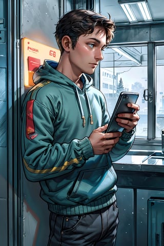 In a contemporary digital illustration, a person is depicted using a password manager application on their smartphone with ease and convenience. The individual, portrayed in a relaxed and comfortable posture, holds their smartphone in hand, with the screen displaying the sleek interface of the password manager app. The app's interface showcases various features such as password generation, storage, and secure autofill, providing the user with a seamless experience in managing their sensitive information ,The background subtly hints at the digital nature of the scene, with elements like stylized icons representing security and technology. Soft ambient lighting adds a touch of warmth to the illustration, enhancing the user's sense of comfort and security while utilizing the password manager app. Overall, the illustration conveys the importance of cybersecurity practices in the modern digital age, emphasizing the ease and efficiency of using password management tools to safeguard personal information.