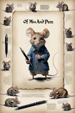 Movie Poster page "Of Mice and Pen" text:"Of Mice and Pen"