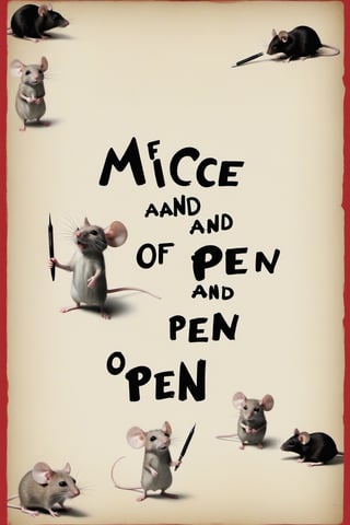 Movie Poster page "Of Mice and Pen" text:"Of Mice and Pen"