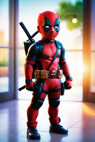 Kid  Deadpool, cartoon looks,ultra hd,ultra realistic 