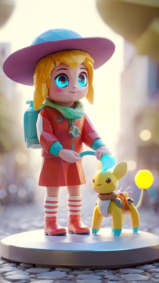 Toy with a little doll with a helmet, cute 3d render, cute detailed digital art, female explorer mini cute girl, cute digital painting, stylized 3d render, cute digital art, cute render 3d anime girl , the little astronaut looks up, cute! c4d, portrait anime space cadet girl, sitting on a white pedestal,ral-chrcrts,moonster,zhibi,kafka,3D Render Style,360 View