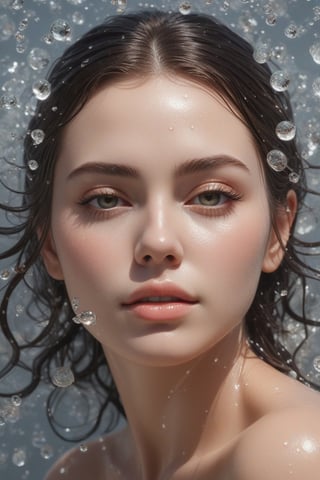 Close up glass sculpture of a very beautiful woman bathing in a river,

very beautiful face,

drops of water on his face,

porosity in the skin,

very real,

very defined,

photorealism,

high resolution,

Very detailed,

translucent,

transparent,

atmosphere of great tranquility and peace

reflections. cg society masterpiece,

flowers everywhere,

art stations trends,

by rossdraws,

ghibli,


greg rutkowski