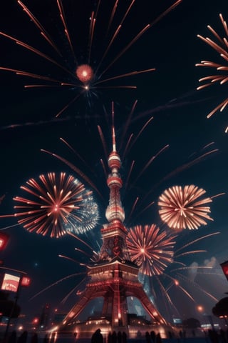 happy nigth firework ,future tokyo ice city,tokyo tower,big Xmas tree,SF 