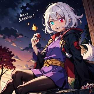 (masterpiece), high quality, 19 year old trap dark elf, solo, anime style, black skin tone, mid hair, gray hair, confident look, sharp teeth, sharp red claws, purple medieval long sleeves shirt, purple tights, heterochromia, medieval black leather coat, red eyes, glowing eyes, red aura, night forest background., pokemovies, wally, allister \(pokemon\),Komaeda_Nagito,son goku,Naruto uzumaki ,1utf1,otoko_no_ko,kaga(everlasting killing stone),faputa,mare bello fiore,kyokodg