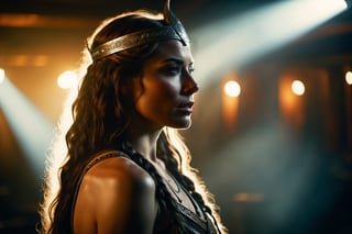 35mm film movie still, ultra photorealistic, photorealism, shot of a beautiful and sexy viking queen, cinestill, taken with hasselblad H6D 100c, the HCD 24mm lens, hazy mood, cinematic dramatic lighting, (viking hall background), sharp focus, (perfect real extremely details), amazing fine detail, absurdres, hyper realistic lifelike texture, dramatic lighting, long dark hair, full_figure, 