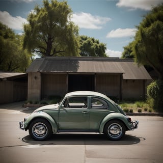 (Top Quality, Masterpiece), Realistic, Ultra High Resolution, Complex Details, Exquisite Details and Texture, Realistic, ((From Side:1.5)), 
Volkswagen Beetle car, Baja Bug, madgod,volkswagen type1, ,pastelbg,Nature