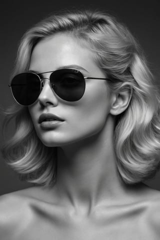 (((Iconic illustration 1980s age style but extremely beautiful)))
(((blonde hair with sunglasses)))
(((Chiaroscuro Solid colors background)))
(((masterpiece,minimalist,epic,
hyperrealistic,photorealistic)))
(((view profile,view detailed )))
(((Monochrome solid colors)))(((Annie Leibovitz style)))