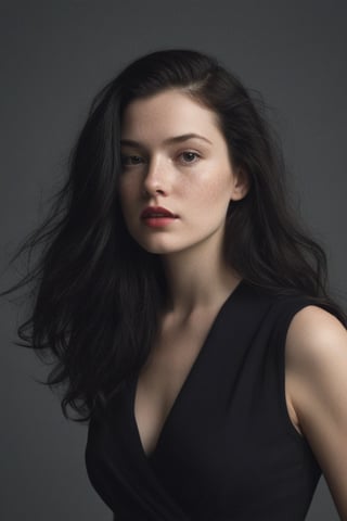 (((Iconic 1940s age style but extremely beautiful))) 
(((black long straight hair 40s age style))) 
(((Pale skin and freckles, gorgeous and Voluptuous))) (((Chiaroscuro, soft light background))) 
(((female action poses))) (((masterpiece,minimalist, hyperrealistic,photorealistic))) (((view zoom,close-up,focal upper torso))) 
(((By Annie Leibovitz style,by Rembrandt style)))