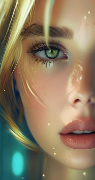 score_4, score_3_down, score_2_down, 1 girl, blonde, close up, art, digital art, floating hair, Extremely Realistic, art photography, 