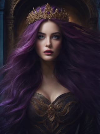 ((extremely realistic photo)), professional photo, beautiful and aesthetic, A beautiful gril with her long purple hair blown by the wind and a crown looks into the distance, ((ultra sharp focus)), (realistic textures and skin:1.1), (realistic and perfect gray eyes with green touches:1.1), ((perfect design of hands and fingers)), aesthetic. masterpiece, pure perfection, high definition
((best quality, masterpiece, detailed)), ultra high resolution, hdr, art, high detail, add more detail, (extreme and intricate details), ((raw photo, 64k:1.37)), ((sharp focus:1.2)), (muted colors, dim colors, soothing tones ), siena natural ratio, ((more detail xl)),more detail XL,detailmaster2,Enhanced All,photo r3al,masterpiece