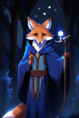 night moonlight forest Personification furry Therianthropy fox  wizard 