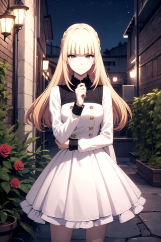 //Quality,
masterpiece, best quality
,//Character,
1girl, solo
,//Fashion,
,//Background,
night, black Rose garden
,//Others,
,rose, blonde hair, dress