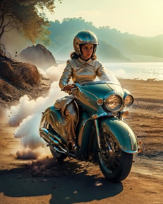 (ultra high res,photorealistic,realistic,best quality,photo-realistic),(8k, raw photo, best quality, masterpiece),1girl,solo,black hair,dress,helmet,ground vehicle,motor vehicle,reflection,motorcycle,scooter