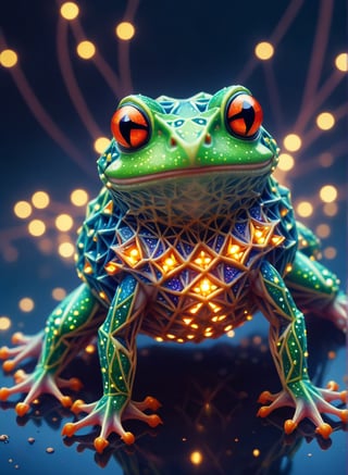 macro photo, a beautiful frog, glowing lights, beautiful magical sparkles, vibrant whimsical colors ,ral-pnrse