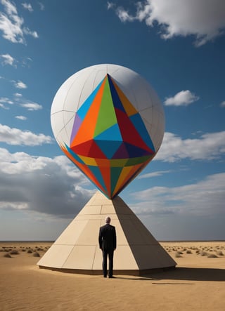 by Storm Thorgerson, selective color , futuristic-retro futurism but extremely beautiful:1.4), (intricate details, masterpiece, best quality:1.4), Minimalism art, abstract, simple geometric shapes, hard edges, sleek contours, Minimalism, looking at viewer