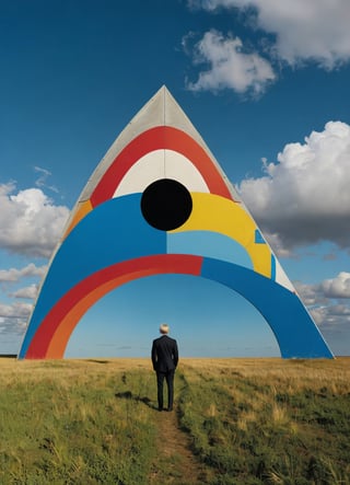 by Storm Thorgerson, selective color , futuristic-retro futurism but extremely beautiful:1.4), (intricate details, masterpiece, best quality:1.4), Minimalism art, abstract, simple geometric shapes, hard edges, sleek contours, Minimalism, looking at viewer,Movie Aesthetic