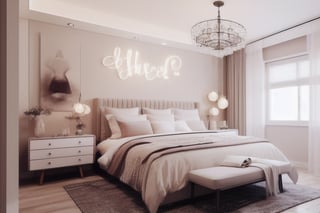 sweet & cozy bedroom interior, cute & comfortable decor, lay back feeling to it