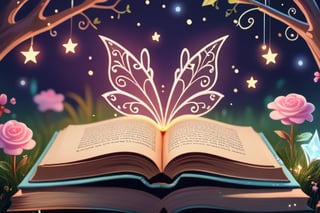 sweet cute magical book, enchanting background 