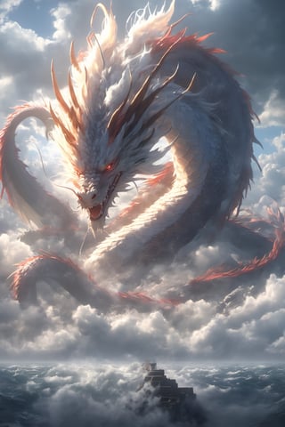 Hyperrealistic art BJ_Sacred_beast,dragon,phoenix,dragon face, angry expression full body,run,suspension,outdoors,sky,day,cloud,water,storm_sky,ocean,cloudy_sky,cinematic lighting,strong contrast,high level of detail,Best quality,masterpiece,, . Extremely high-resolution details, photographic, realism pushed to extreme, fine texture, incredibly lifelike, leggendary