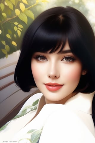 (young adult, beautiful, seductive, alluring), (best quality, highres, ultra-detailed), (oil painting, fine art), (vibrant colors, warm tones), (soft lighting, dramatic shadows), (deep gaze, captivating eyes), (rosy lips, luscious mouth), (porcelain skin, flawless complexion), (elegant dress, revealing neckline), (attractive pose, confident stance), (lush garden background, blooming flowers), (subtle breeze, swaying leaves), (romantic atmosphere, dreamy ambiance), (sensual expression, subtle smile)