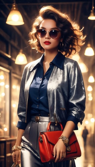 (1girl, a mix of vintage and modern fashion, unique accessories, a matching background, beautiful and dramatic lighting), Detailed Textures, high quality, high resolution, high Accuracy, realism, color correction, Proper lighting settings, harmonious composition, Behance works,photo_b00ster