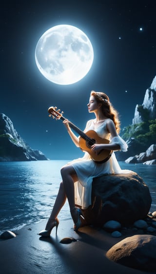 Moonlight Serenade, Silence, (Detailed Textures, high quality, high resolution, high Accuracy, realism, color correction, Proper lighting settings, harmonious composition, Behance works)