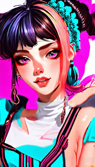 (1girl, creates beautiful women with the theme of "Kawaii punk"), Detailed Textures, high quality, high resolution, high Accuracy, realism, color correction, Proper lighting settings, harmonious composition, Behance works