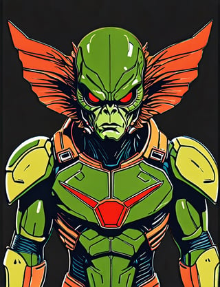 (close up, head and shoulders portrait:1.5), An extremely detailed 1970s retro-future anthropomorphic (martian man hunter :1.2) (manticore :1.4) robot, centered, (strong outline sketch style:1.5), (flat silkscreen art style:1.9), (solid dark background:1.2), (retro color scheme), masterpiece, epic, by pascal blanche rutkowski repin artstation painting concept art of detailed character design matte painting, 4 k resolution blade runner, dark muted background, detailed, comic book,dcas_lora