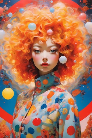 In this mind-bending artwork, a whimsical dreamscape unfolds. A distorted mirror reflects fragmented images of the artist's influences—Araki's intimate photography, Saeki's eroticism, Kusama's polka dots, and Newton's provocative elegance. The central figure, a surreal self-portrait of the artist, stands within the kaleidoscopic vortex, surrounded by floating eyes and distorted faces. The canvas is a riot of color and texture, capturing the intricate dance between consciousness and subconscious influences. This painting invites viewers to explore the depths of their own minds and the eclectic mix of influences that shape their perceptions.

enigmatic beings with ethereal silhouettes, digital dreamscape. Illuminate the scene with the pulse of a celestial bloom,casting hues that bridge both cosmic and cybernetic realms. where the organic and the synthetic collide in a dynamic composition.Integrate augmented reality surprises, fusion of art styles, transcend boundaries and conjure a visual symphony that harmonizes the present elements.
The works include American Cult Film (cult film), Hot Rod (modified car culture), Rock & Punk and Japanese Ukiyo-e, Nobuyoshi Araki, Toshio Saeki, Rockin' Jelly Bean, Helmut Newton, Kusama Yayoi, Nara Yoshitomo, etc. representative style.
masterpiece artwork, best quality,  
8k, octane render, natural lighting, hyperrealistic, 
3d cartoon, extremely detailed, dynamic angle, 
magic, surreal, fantasy, digital art, UHD, cinematic perfect light,
,retroartstyle,DonMBl00mingF41ryXL ,IncrsDistractedBoyfriendMeme,High detailed ,Ukiyo-e,3D Render Style, in the style of esao andrews