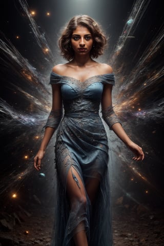 A girl standing inside a Magic realms, no in earth, other dark world, magic dress, gown, multtiunivere, infinity, infinity stones, (boy  hair cut ) picture perfect,   detailed body,  (realistic ambient light,  perfect body,  light freckle,  realistic details,  beautiful oblong face,  extremely high quality RAW photograph,  detailed background,  intricate,  exquisite details and textures,  highly detailed,  ultra detailed photograph,  warm lighting,  4k,  sharp focus,  high resolution,  detailed skin,  detailed light blue cat eyes,  8k uhd,  dslr,  high quality,  film grain,  Fujifilm XT3, full body portrait, looking_at_the_viewer, 
,perfect,Mallu girl ,explosionmagic 