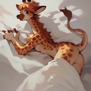 score_9, score_8_up, score_7_up, score_6_up,1girl,furry giraffe lady,furry body,anime,cute,kawaii,furry chest,between sheets