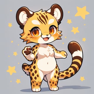 1girl,full nude,furry girl,furry chest,furry body,anime,cute,kawaii,masterpiece,furry,cheetah,best smile,chibi,foot-pad,hand-pad