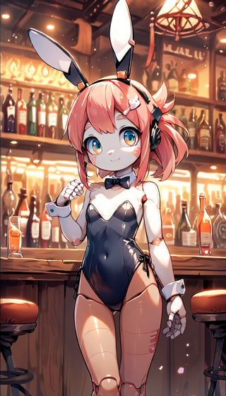 score_9_up, score_8_up, score_7_up,score_6_up,score_5_up,source_anime,masterpiece,best quality,illustration,cute,kawaii,1girl,solo,mechanical body,rabbit ears,playboy_bunny,indoors,bar,light smile,(petite:1.2),source_furry,(robot:1.3)