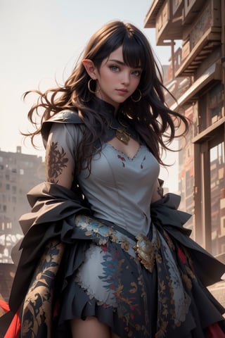 A beautiful European woman with (short elf ears) poking out of her  wavy black short shoulder-length hair. She has beautiful green eyes with long eyelashes.  She has a beautiful, warm smile.  She is standing in the middle of a open field that has red flowers. wearing a (lordly chainmail armor) that covers her entire body and velvet blue cloak,  moon light,  dynamic stance gracefully playing a lute,  magical circles,  waves of glowing musical notes float across the scene, confident stance, portrait