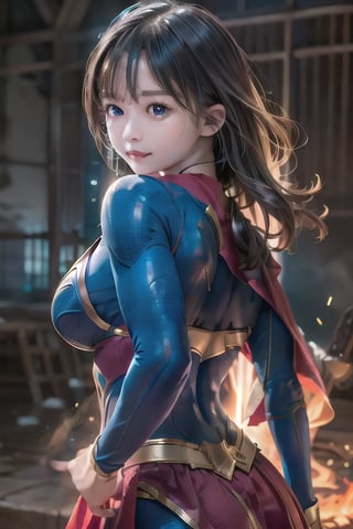 best quality, high quality, ultra quality, 8k, masterpiece, detailed, extremely detailed, insanely detailed, ultra detailed, ultra highres ,exquisite, lifelike Images,cinematic experience,UHD picture,Realistic,photorealistic,hyperrealistic,vivid,RAW photo,shot by DSLR, 
one girl, upper body,half smile, seductive, Heroine, battle costume, fighting pose, powerful like a scene from a movie,(Supergirl Costume),viking,Strong Backlit Particles,female warrior,FFIXBG,