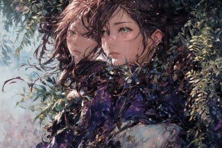 Official Art, Unity 8K Wallpaper, Extreme Detailed, Beautiful and Aesthetic, Masterpiece, Top Quality, perfect anatomy, 

an incredible photo of a beautiful brunette young female druid with green eyes surrounded by wet ferns, photography, detailed skin, realistic, photo-realistic, highly detailed, full length body shot, provocative pose, expressive facial features, High detail RAW color art, piercing, diffused soft lighting, shallow depth of field, sharp focus, hyperrealism, cinematic lighting ,LegendDarkFantasy, Larry Elmore

a beautifully drawn (((ink illustration))) depicting, vintage, purple and pink accents, watercolor painting, concept art, (best illustration), (best shadow), Analog Color Theme, vivid colours, contrast, smooth, sharp focus, scenery, 

(Pencil_Sketch:1.2,masterpiece, midjourney, best quality, incredibly absurdres, messy lines,high detail eyes,More Detail,perfect light,portrait, ,more detail XL,Ukiyo-e, ,ink,colorful,samurai