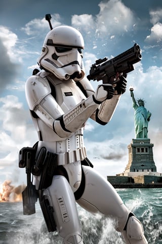 (+18) ,
A Sexy female stormtrooper with her (Ford mustang) near The statue of liberty ,


beautiful blue sky with imposing cumulonembus clouds, 
masterpiece, real_booster,,H effect,stormtrooper