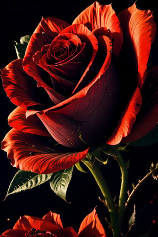  a flower with a black background, red neon roses, neon flowers, black rose, cyberpunk cyborg. roses, 3d digital art 4k, dark but detailed digital art, melanchonic rose soft light, glowing red veins, dark vibrant colors, glowing neon flowers, amoled wallpaper, rosses, 8k high quality detailed art, black roses, Glass rose, rose only