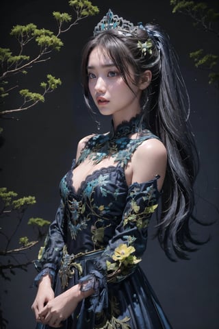 Sex, super fine illustration,masterpiece, best quality,{beautiful detailed eyes},1girl,finely detail,Depth of field, 4k wallpaper,bluesky,cumulus,wind,insanely detailed frills,extremely detailed lace,BLUE SKY,very long hair,Slightly open mouth,high ponytail,silver hair,small Breasts,cumulonimbus capillatus,slender waist,There are many scattered luminous petals,Hidden in the light yellow flowers,Depth of field,She bowed her head in frustration,Many flying drops of water,Upper body exposed,Many scattered leaves,branch ,angle ,contour deepening,cinematic angle ,{{{Classic decorative border}}}