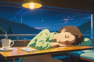 close up, a girl sleep on sofa ,coffee shop, golden ratio, fake detail, trending pixiv fanbox, acrylic palette knife, style of makoto shinkai studio ghibli genshin impact james gilleard greg rutkowski chiho aoshima, lofi style,style of makoto shinkai studio ghibli genshin impact james gilleard greg rutkowski chiho aoshima, lofi style, close up, a girl doze off on table, room, midnight, golden ratio, fake detail, trending pixiv fanbox, acrylic palette knife, style of makoto shinkai studio ghibli genshin impact james gilleard greg rutkowski chiho aoshima, lofi style,